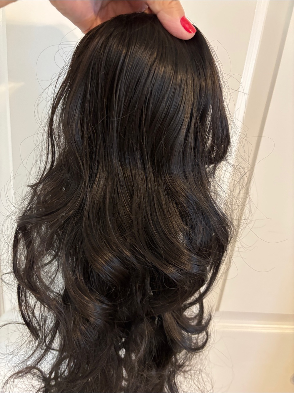 Black/Dark Brown Curly Clip-In Hair Extension/ponytail